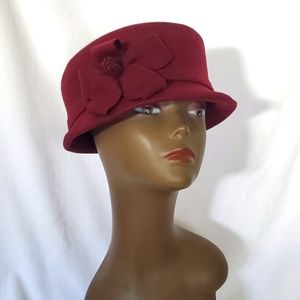 100% Wool Felt Tilt Crown Bucket Hat